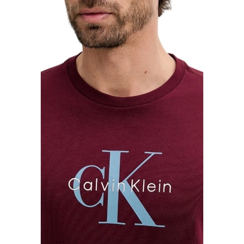 CALVIN KLEIN JEANS HERO MONOLOGO TEE T-SHIRT ΜΠΛΟΥΖΑ ΑΝΔΡΙΚΗ BORDEAUX
