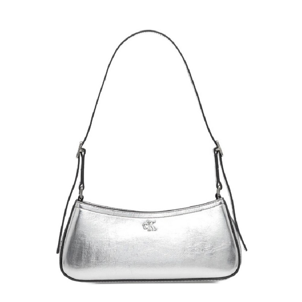 CALVIN KLEIN METALLIC SMALL SHOULDER BAG ΤΣΑΝΤΑ ΓΥΝΑΙΚΕΙΑ SILVER