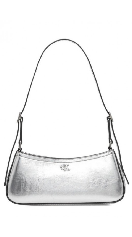 CALVIN KLEIN METALLIC SMALL SHOULDER BAG ΤΣΑΝΤΑ ΓΥΝΑΙΚΕΙΑ SILVER