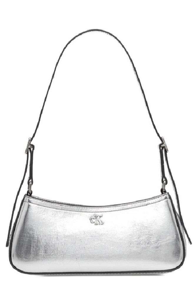CALVIN KLEIN METALLIC SMALL SHOULDER BAG ΤΣΑΝΤΑ ΓΥΝΑΙΚΕΙΑ SILVER
