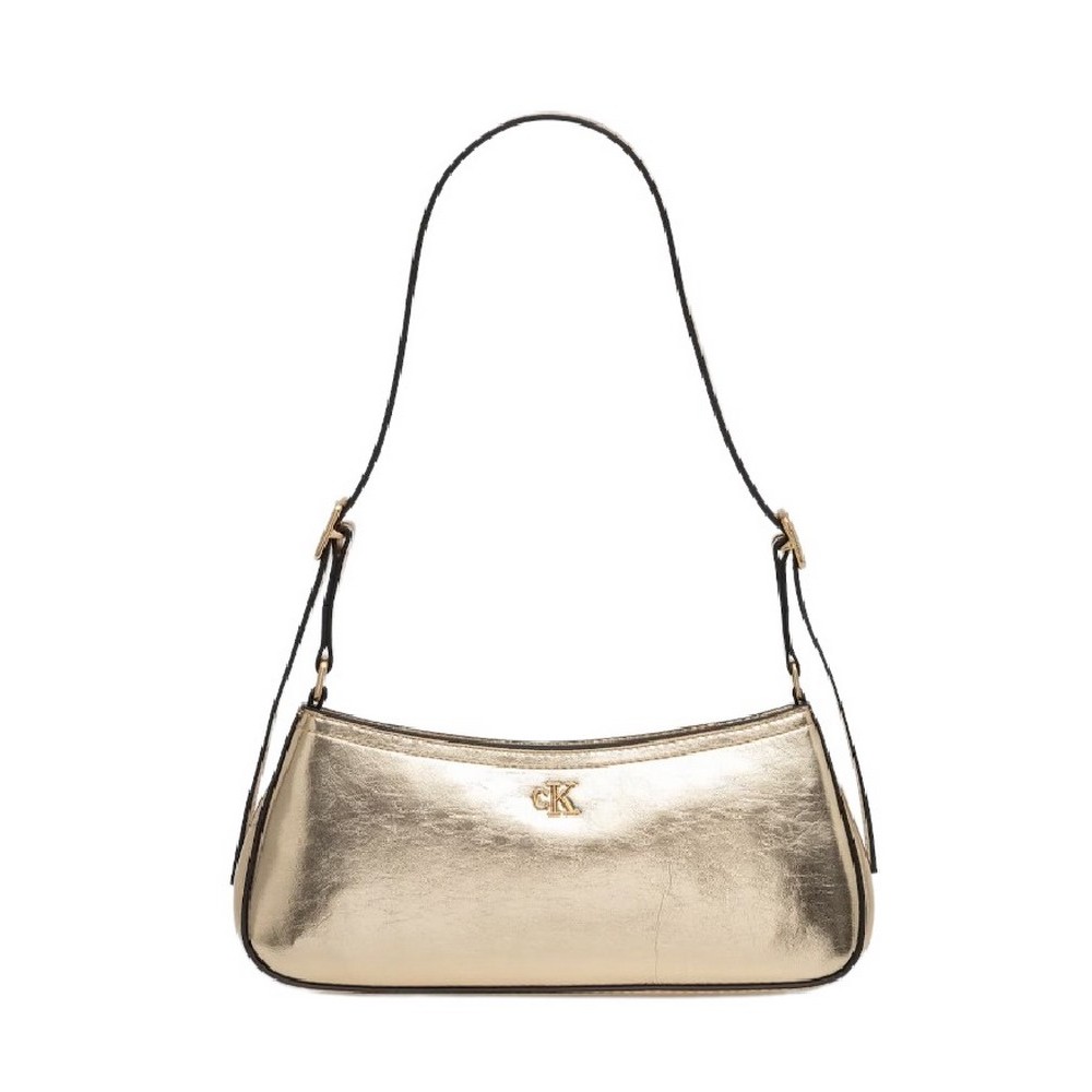 CALVIN KLEIN METALLIC SMALL SHOULDER BAG ΤΣΑΝΤΑ ΓΥΝΑΙΚΕΙΑ GOLD