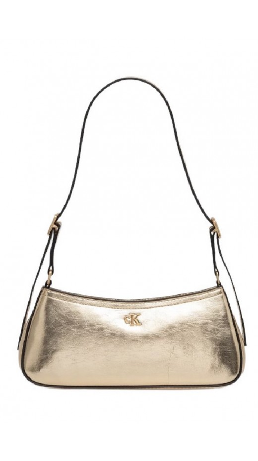 CALVIN KLEIN METALLIC SMALL SHOULDER BAG ΤΣΑΝΤΑ ΓΥΝΑΙΚΕΙΑ GOLD