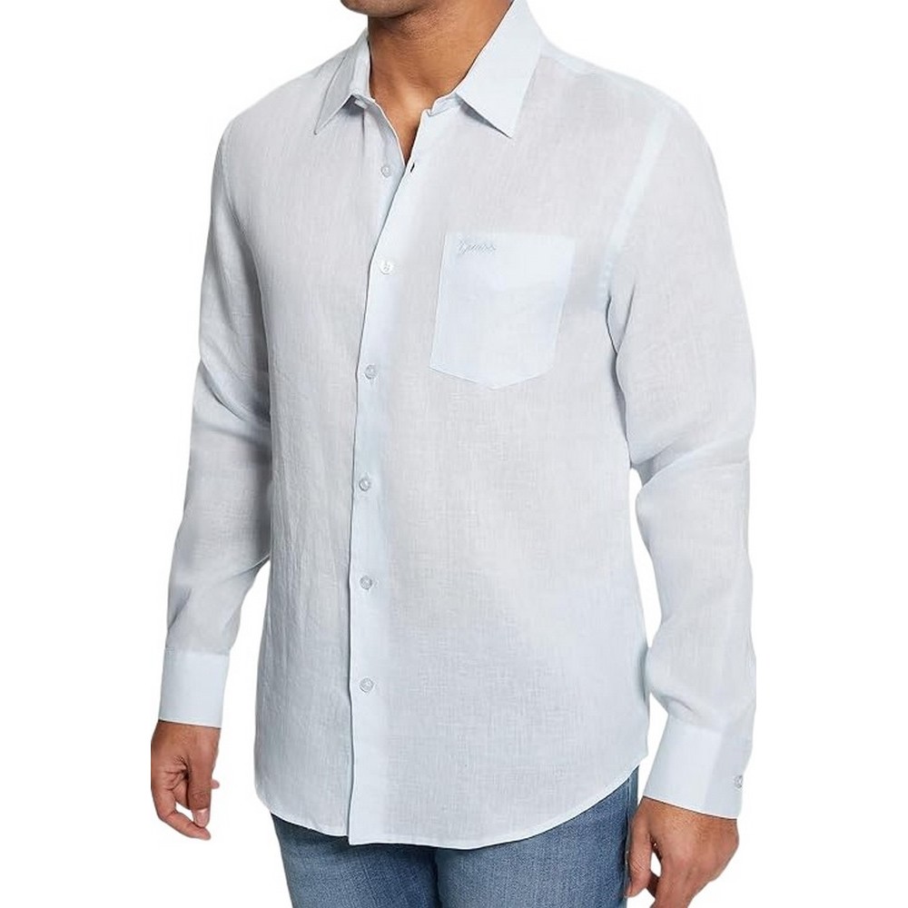 GUESS ISLAND LINEN SHIRT ΠΟΥΚΑΜΙΣΟ ΑΝΔΡΙΚΟ CIEL