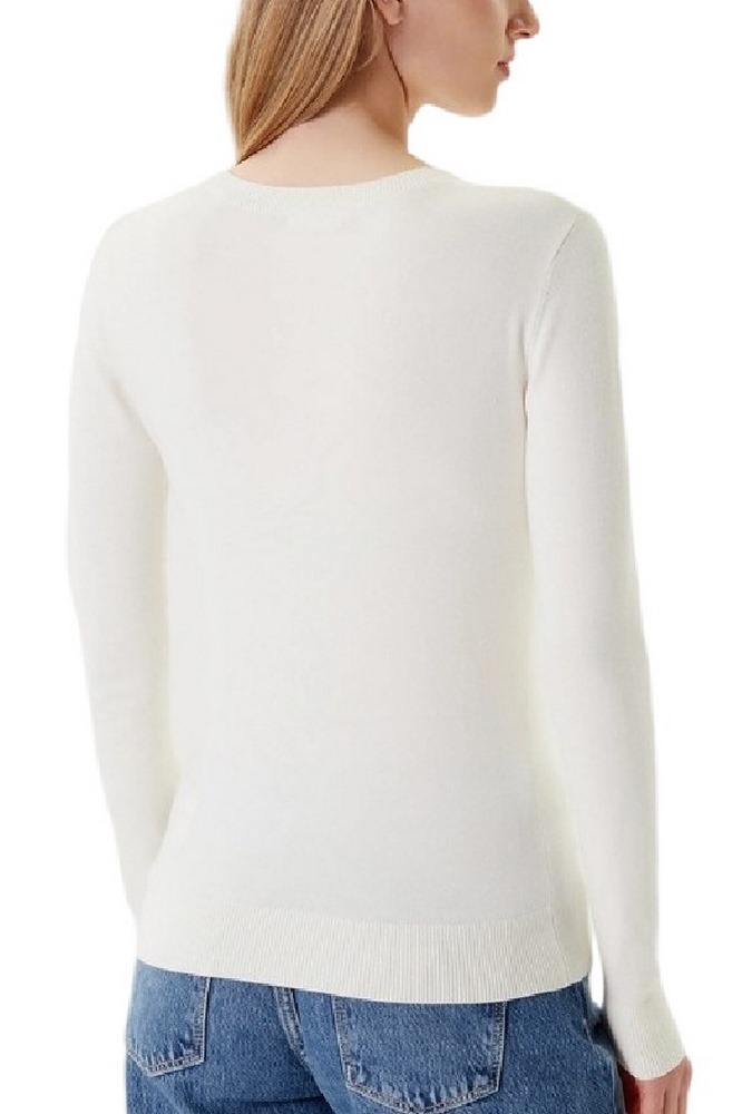 GUESS KIARA TRIANGLE LOGO SWTR ΜΠΛΟΥΖΑ ΠΛΕΚΤΗ ΓΥΝΑΙΚΕΙΑ OFF WHITE