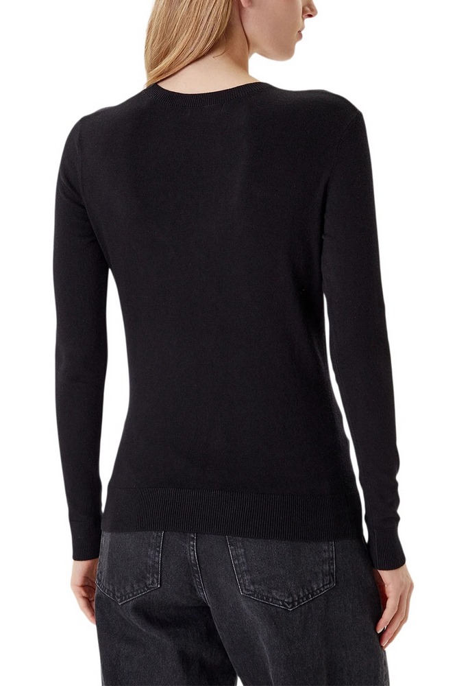 GUESS KIARA TRIANGLE LOGO SWTR ΜΠΛΟΥΖΑ ΠΛΕΚΤΗ ΓΥΝΑΙΚΕΙΑ BLACK