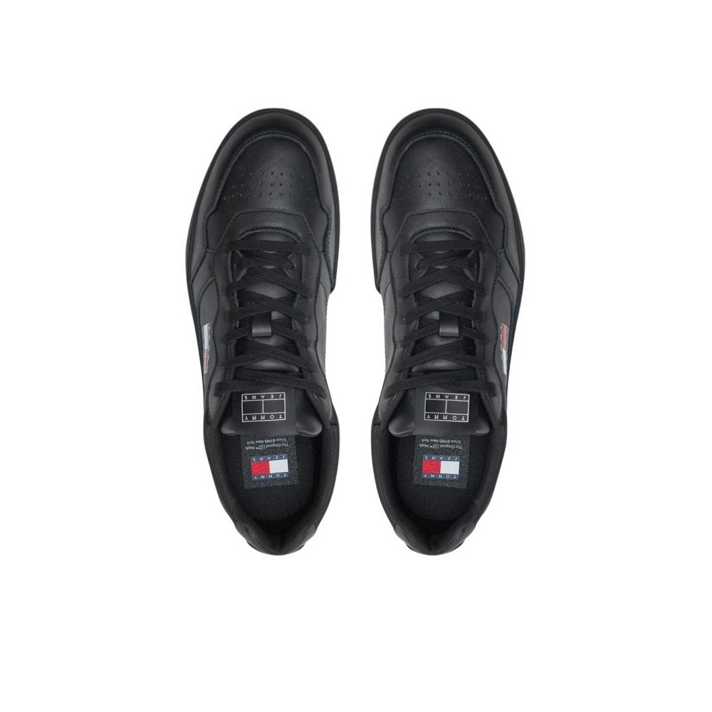 TOMMY JEANS CUPSOLE LEATHER ESS ΠΑΠΟΥΤΣΙ ΑΝΔΡΙΚΟ BLACK