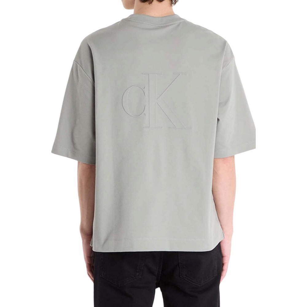 CALVIN KLEIN JEANS RLXD COOLING PIQUE EMBOSSED T-SHIRT ΜΠΛΟΥΖΑ ΑΝΔΡΙΚΗ KHAKI
