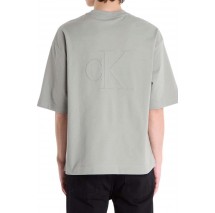 CALVIN KLEIN JEANS RLXD COOLING PIQUE EMBOSSED T-SHIRT ΜΠΛΟΥΖΑ ΑΝΔΡΙΚΗ KHAKI