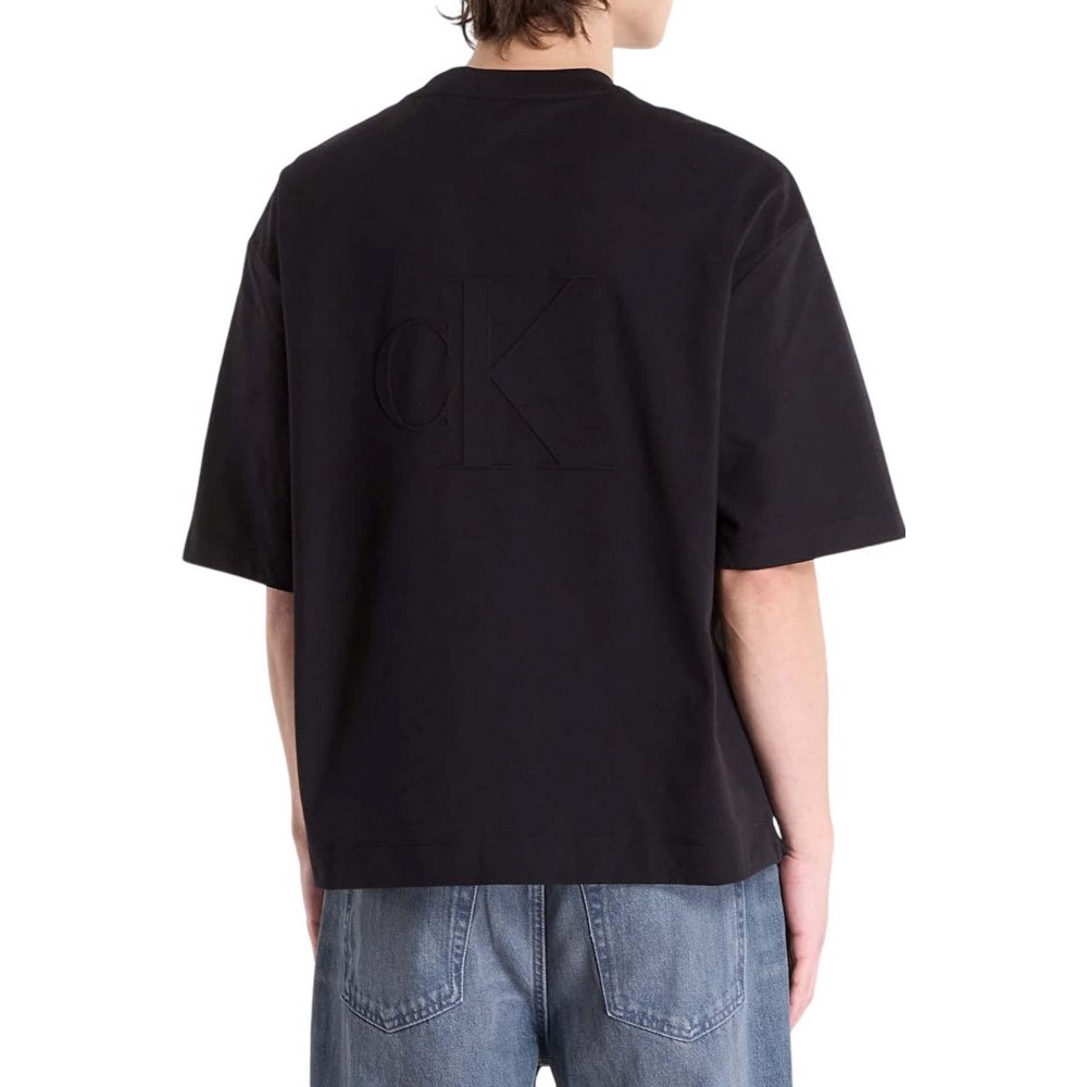 CALVIN KLEIN JEANS RLXD COOLING PIQUE EMBOSSED T-SHIRT ΜΠΛΟΥΖΑ ΑΝΔΡΙΚΗ BLACK