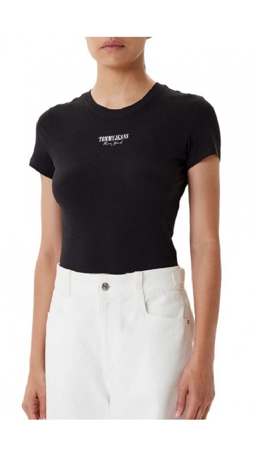 TOMMY JEANS SLIM ESSENTIAL LOGO2 TEE T-SHIRT ΜΠΛΟΥΖΑ ΓΥΝΑΙΚΕΙΑ BLACK