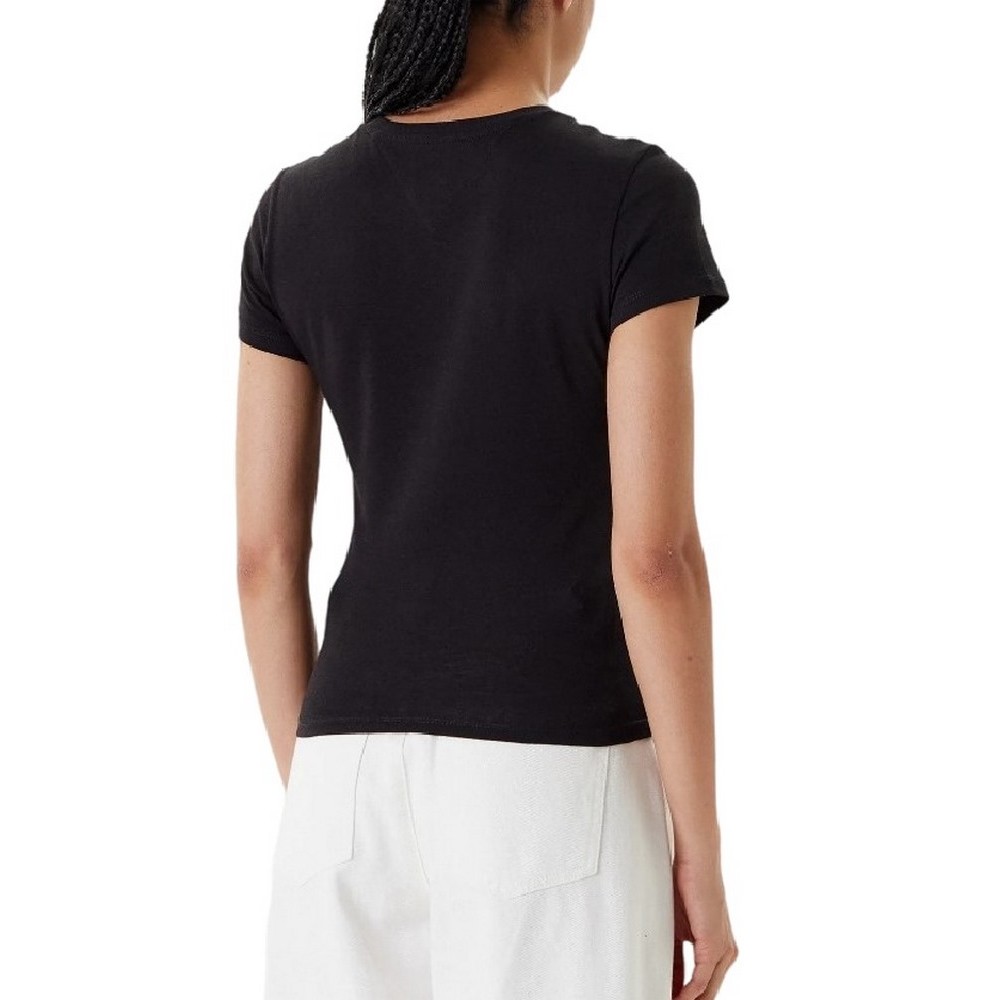 TOMMY JEANS SLIM ESSENTIAL LOGO2 TEE T-SHIRT ΜΠΛΟΥΖΑ ΓΥΝΑΙΚΕΙΑ BLACK