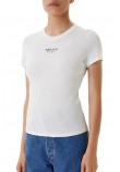 TOMMY JEANS SLIM ESSENTIAL LOGO2 TEE T-SHIRT ΜΠΛΟΥΖΑ ΓΥΝΑΙΚΕΙΑ WHITE