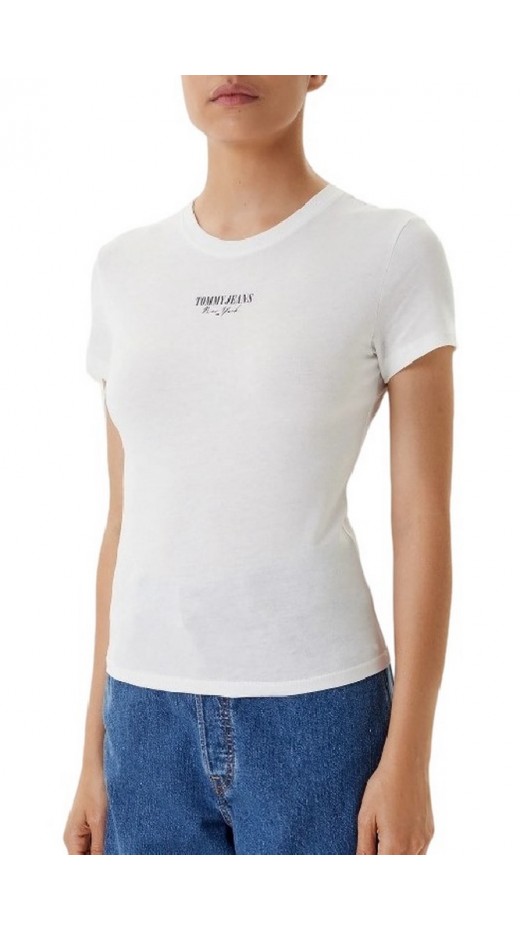TOMMY JEANS SLIM ESSENTIAL LOGO2 TEE T-SHIRT ΜΠΛΟΥΖΑ ΓΥΝΑΙΚΕΙΑ WHITE