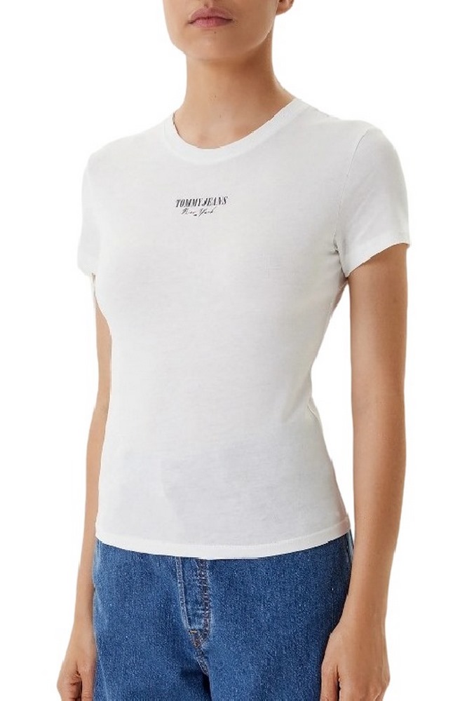 TOMMY JEANS SLIM ESSENTIAL LOGO2 TEE T-SHIRT ΜΠΛΟΥΖΑ ΓΥΝΑΙΚΕΙΑ WHITE