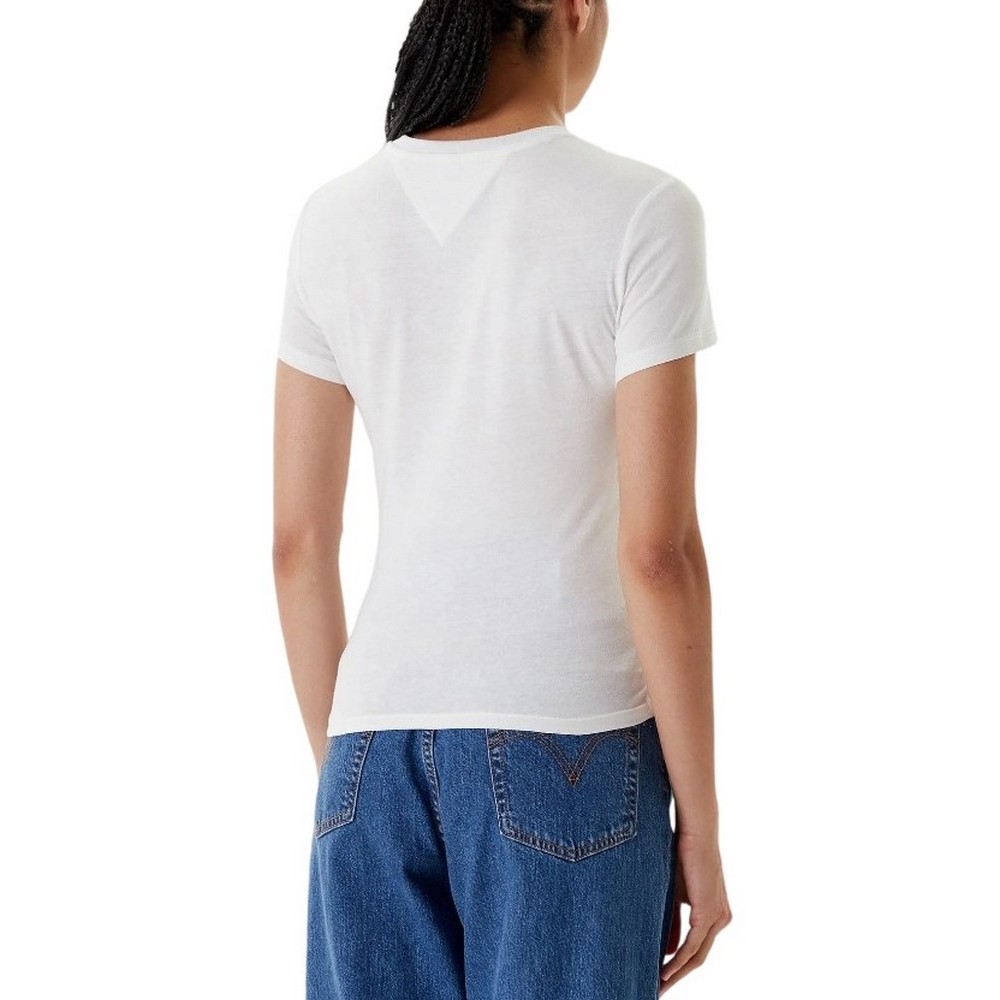 TOMMY JEANS SLIM ESSENTIAL LOGO2 TEE T-SHIRT ΜΠΛΟΥΖΑ ΓΥΝΑΙΚΕΙΑ WHITE