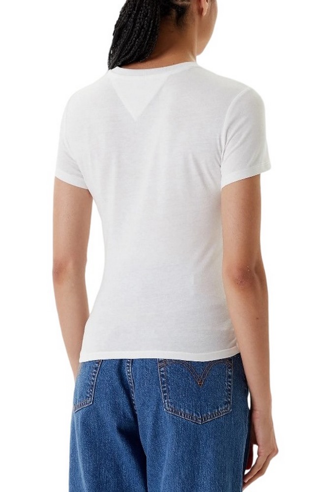 TOMMY JEANS SLIM ESSENTIAL LOGO2 TEE T-SHIRT ΜΠΛΟΥΖΑ ΓΥΝΑΙΚΕΙΑ WHITE
