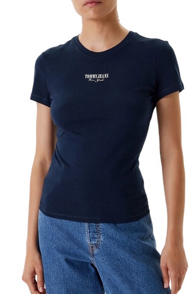 TOMMY JEANS SLIM ESSENTIAL LOGO2 TEE T-SHIRT ΜΠΛΟΥΖΑ ΓΥΝΑΙΚΕΙΑ NAVY
