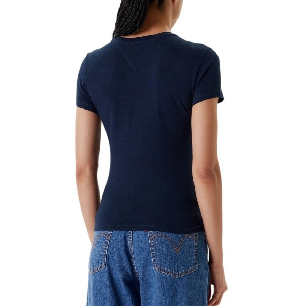 TOMMY JEANS SLIM ESSENTIAL LOGO2 TEE T-SHIRT ΜΠΛΟΥΖΑ ΓΥΝΑΙΚΕΙΑ NAVY