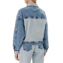 GUESS JEANS  OVERSIZE TRUCKER JACKET ΜΠΟΥΦΑΝ ΓΥΝΑΙΚΕΙΟ BLUΕ DENIM
