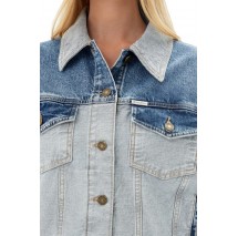 GUESS JEANS  OVERSIZE TRUCKER JACKET ΜΠΟΥΦΑΝ ΓΥΝΑΙΚΕΙΟ BLUΕ DENIM