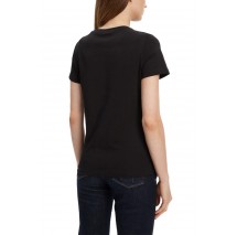 GUESS PEARLS LOVE TRIANGLE TEE T-SHIRT ΜΠΛΟΥΖΑ ΓΥΝΑΙΚΕΙΑ BLACK