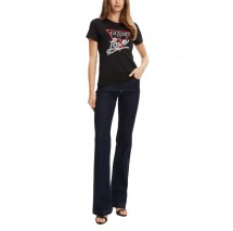 GUESS PEARLS LOVE TRIANGLE TEE T-SHIRT ΜΠΛΟΥΖΑ ΓΥΝΑΙΚΕΙΑ BLACK