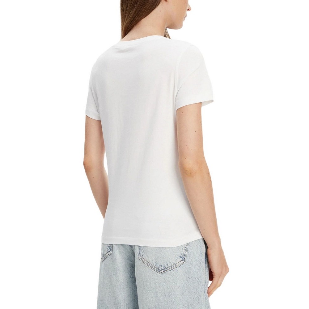 GUESS PEARLS LOVE TRIANGLE TEE T-SHIRT ΜΠΛΟΥΖΑ ΓΥΝΑΙΚΕΙΑ WHITE