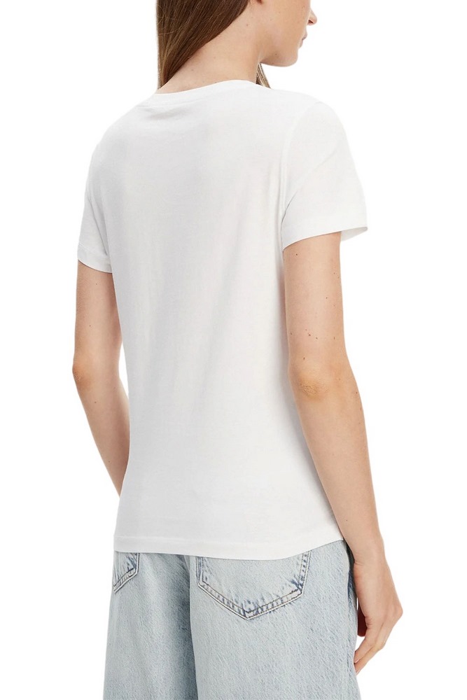 GUESS PEARLS LOVE TRIANGLE TEE T-SHIRT ΜΠΛΟΥΖΑ ΓΥΝΑΙΚΕΙΑ WHITE