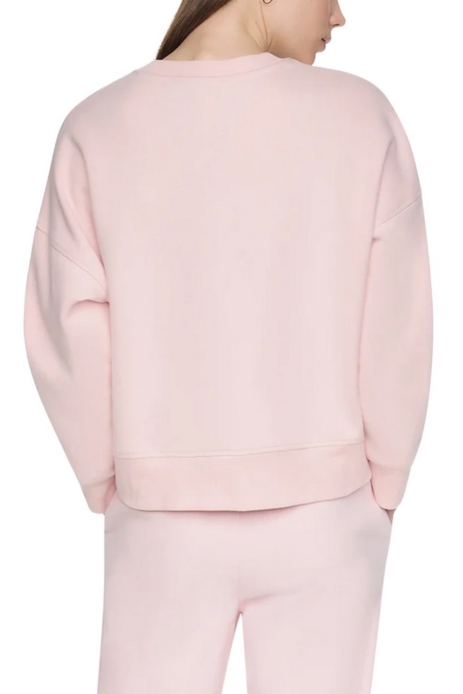 DKNY FLOCKED VARSITY LOGO SWEATSHIRT ΜΠΛΟΥΖΑ ΦΟΥΤΕΡ ΓΥΝΑΙΚΕΙΑ PINK
