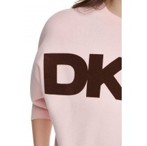 DKNY FLOCKED VARSITY LOGO SWEATSHIRT ΜΠΛΟΥΖΑ ΦΟΥΤΕΡ ΓΥΝΑΙΚΕΙΑ PINK