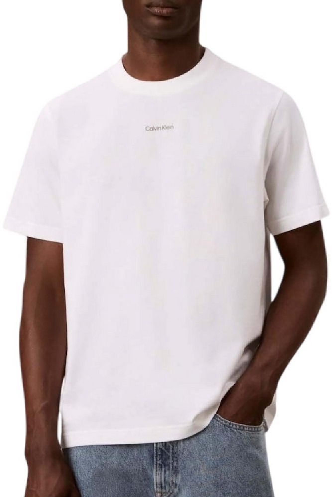 CALVIN KLEIN JEANS EASY 20S RETRO CALVIN BACK GR T-SHIRT ΜΠΛΟΥΖΑ ΑΝΔΡΙΚΗ BRIGHT WHITE