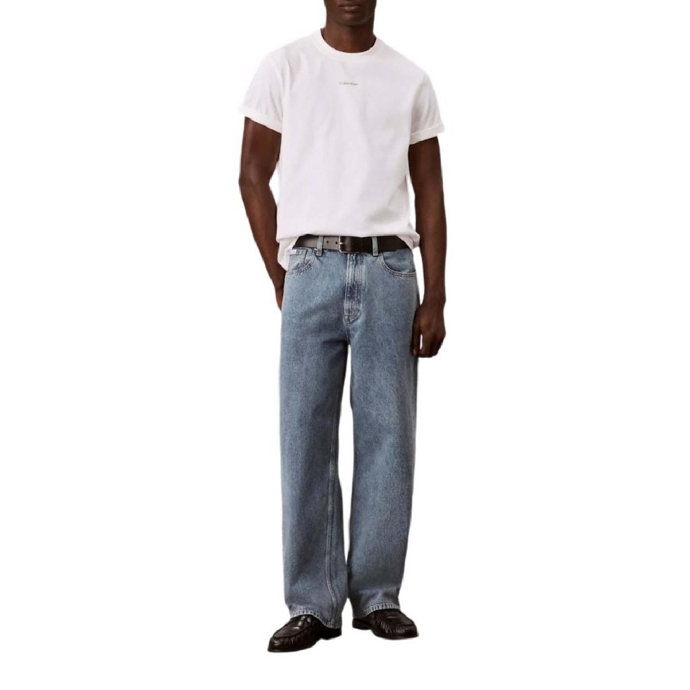 CALVIN KLEIN JEANS EASY 20S RETRO CALVIN BACK GR T-SHIRT ΜΠΛΟΥΖΑ ΑΝΔΡΙΚΗ BRIGHT WHITE