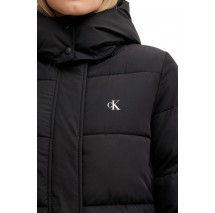 CALVIN KLEIN JEANS MONOLOGO NON-DOWN LONG PUFFER ΜΠΟΥΦΑΝ ΓΥΝΑΙΚΕΙΟ BLACK