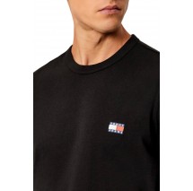 TOMMY JEANS REG BADGE T-SHIRT ΜΠΛΟΥΖΑ ΜΑΚΡΥΜΑΝΙΚΗ ΑΝΔΡΙΚΗ BLACK