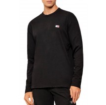 TOMMY JEANS REG BADGE T-SHIRT ΜΠΛΟΥΖΑ ΜΑΚΡΥΜΑΝΙΚΗ ΑΝΔΡΙΚΗ BLACK