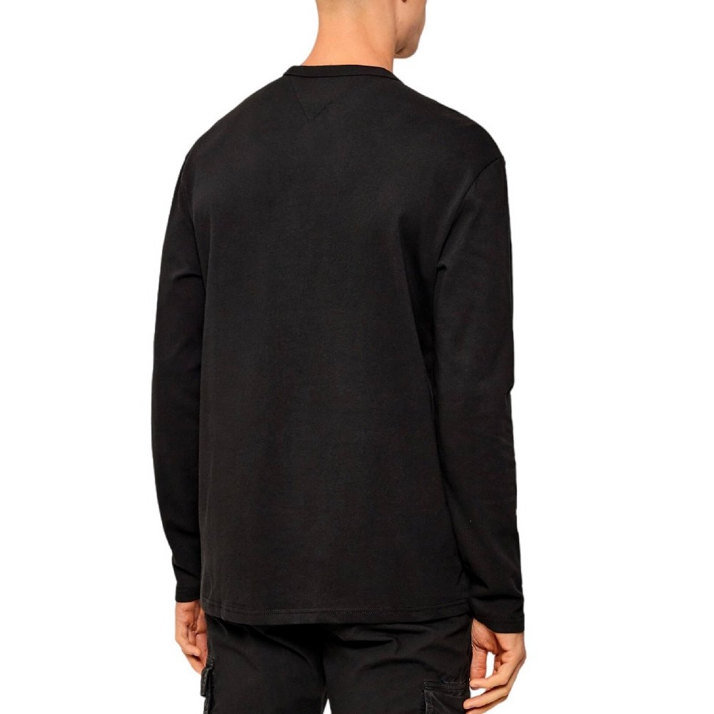 TOMMY JEANS REG BADGE T-SHIRT ΜΠΛΟΥΖΑ ΜΑΚΡΥΜΑΝΙΚΗ ΑΝΔΡΙΚΗ BLACK