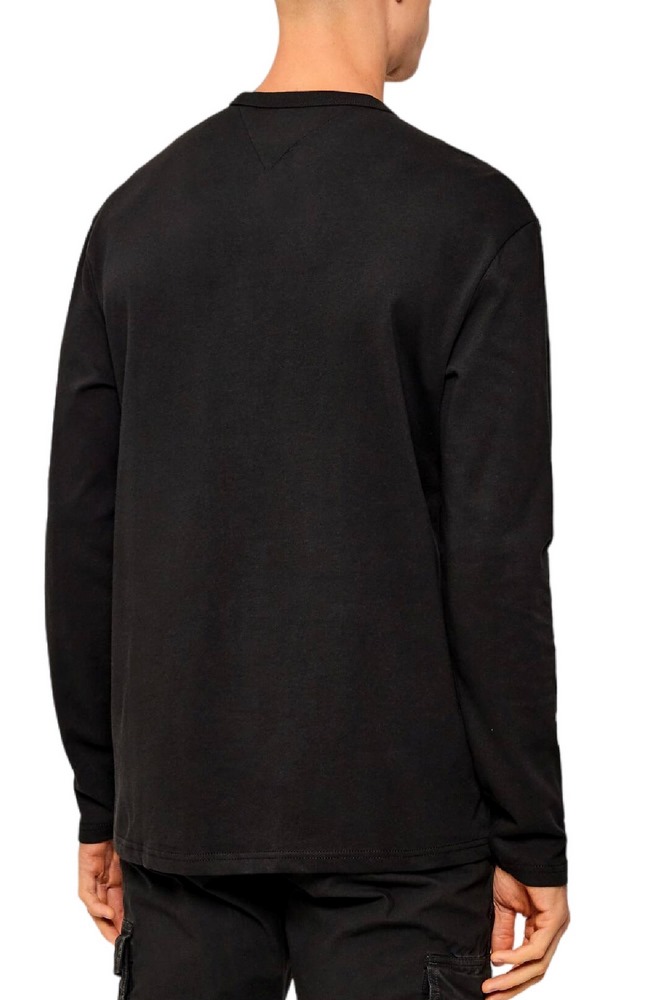 TOMMY JEANS REG BADGE T-SHIRT ΜΠΛΟΥΖΑ ΜΑΚΡΥΜΑΝΙΚΗ ΑΝΔΡΙΚΗ BLACK