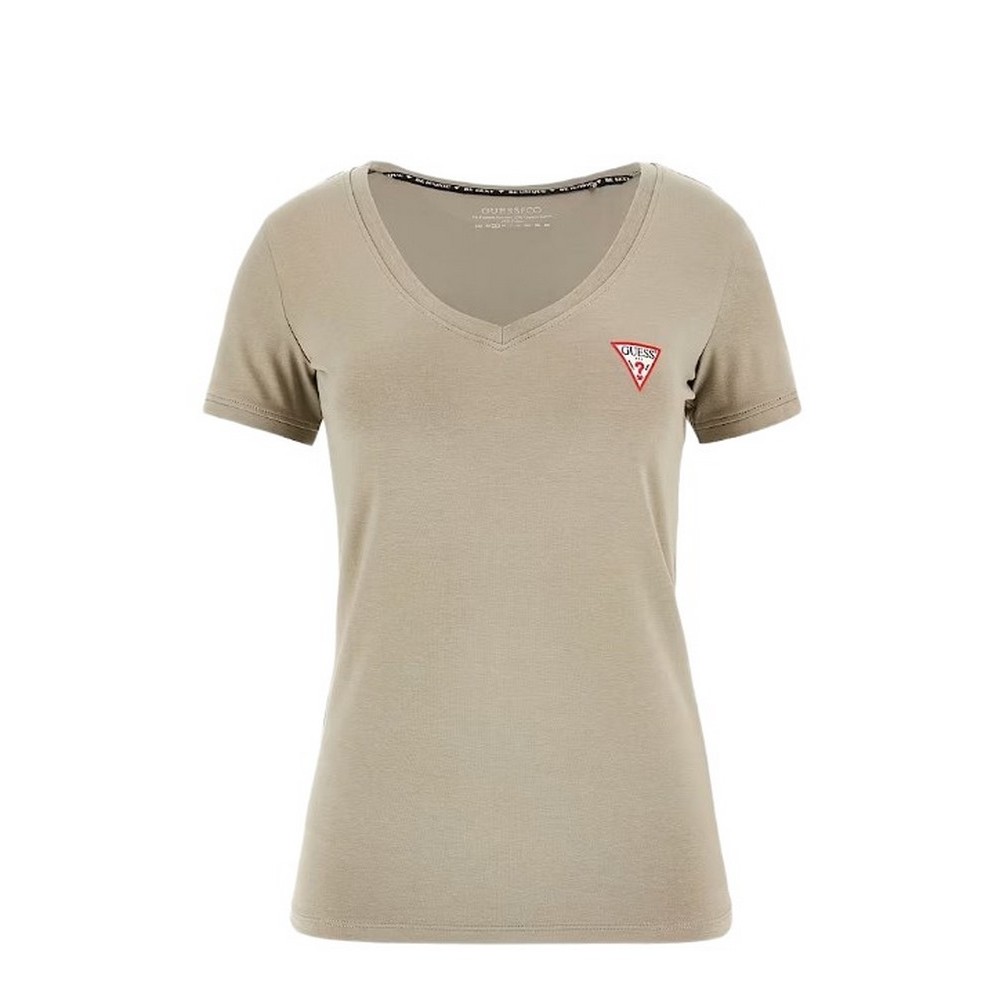 GUESS VN MINI TRIANGLE TEE T-SHIRT ΜΠΛΟΥΖΑ ΓΥΝΑΙΚΕΙΑ KHAKI