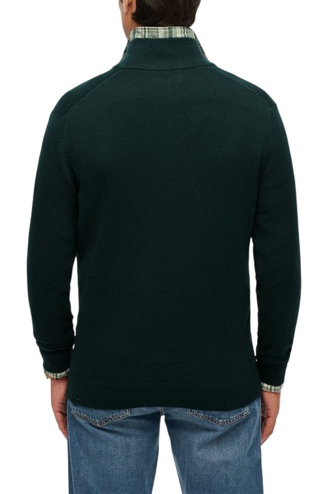 SUPERDRY D1 STUD ESSENTIALS COTTON HALF ZIP ΜΠΛΟΥΖΑ ΠΛΕΚΤΗ ΑΝΔΡΙΚΗ NAVY