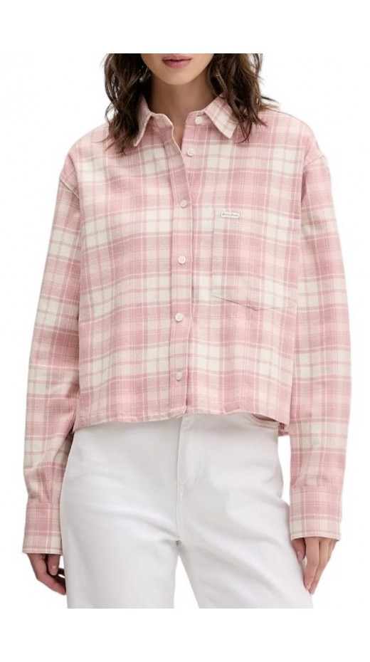 GUESS JEANS BOXY SHIRT WITH POCKET ΠΟΥΚΑΜΙΣΟ ΓΥΝΑΙΚΕΙΟ ROSE