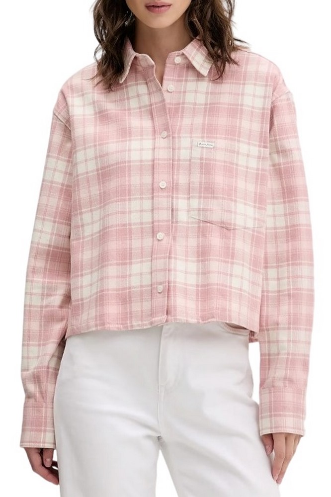 GUESS JEANS BOXY SHIRT WITH POCKET ΠΟΥΚΑΜΙΣΟ ΓΥΝΑΙΚΕΙΟ ROSE