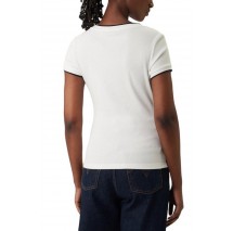 TOMMY JEANS SLIM BADGE V-NECK T-SHIRT ΜΠΛΟΥΖΑ ΓΥΝΑΙΚΕΙΑ ECRU