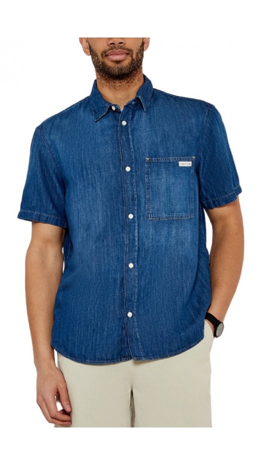 CALVIN KLEIN JEANS REGULAR SS DENIM SHIRT ΠΟΥΚΑΜΙΣΟ ΑΝΔΡΙΚΟ BLUΕ DENIM