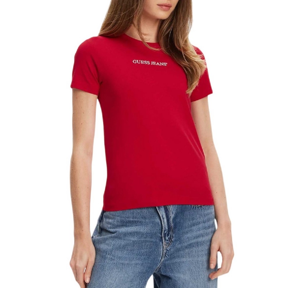 GJ SS CN SLIM LOGO PRINT TEE ΜΠΛΟΥΖΑ ΓΥΝΑΙΚΕΙΟ RED