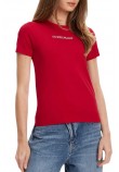 GUESS JEANS SS CN SLIM LOGO PRINT TEE ΜΠΛΟΥΖΑ ΓΥΝΑΙΚΕΙΑ RED