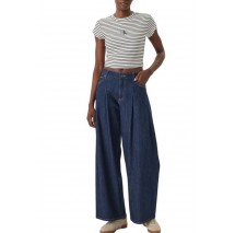 CALVIN KLEIN JEANS STRIPED MONOLOGO BABY RIB T-SHIRT ΜΠΛΟΥΖΑ ΓΥΝΑΙΚΕΙΑ WHITE/BLACK