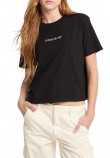 GUESS JEANS SS CN BOXY EMBRO LOGO TEE ΜΠΛΟΥΖΑ ΓΥΝΑΙΚΕΙΑ BLACK
