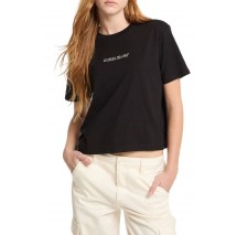 GUESS JEANS SS CN BOXY EMBRO LOGO TEE ΜΠΛΟΥΖΑ ΓΥΝΑΙΚΕΙΑ BLACK