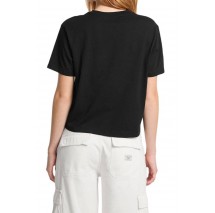 GUESS JEANS SS CN BOXY EMBRO LOGO TEE ΜΠΛΟΥΖΑ ΓΥΝΑΙΚΕΙΑ BLACK