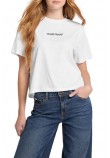 GUESS JEANS SS CN BOXY EMBRO LOGO TEE ΜΠΛΟΥΖΑ ΓΥΝΑΙΚΕΙΑ WHITE